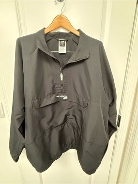 New Balance Black Pullover Windbreaker with Logo size XL